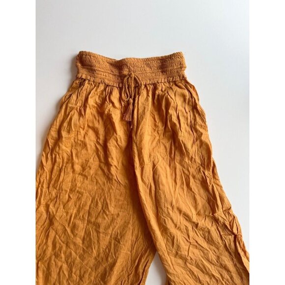 Aritzia WILFRED Nanterre Amber Earth Gold Modal Culottes Cropped Pants, Size S - Picture 2 of 15
